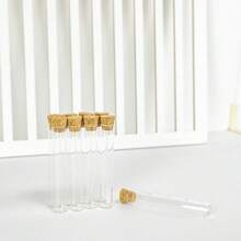 pthcrsdyn 12 ống nghiệm thủy tinh trong suốt mini có nút bần, ống nghiệm thủy tinh dung tích 4ml và 5ml dùng cho chai nổi tự làm, lưu trữ, trang trí ngày lễ, đóng gói mẫu, thí nghiệm công nghiệp - Trong sáng - Xem 1