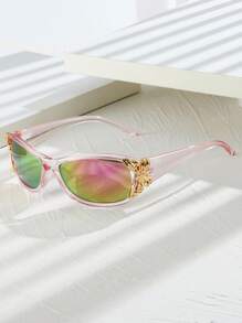 1 Stück unisex Schild Schmetterling modisch zweifarbige Y2K bunte Retro Straßenmode Modebrillen für Urlaub, Sommer Strand, Outdoor, Reisen - Verschiedenfarbig - Übersicht 4