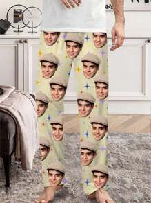 Men's Spring Custom Printed Comfortable Lounge Pants, Sleepwear - Multicolor - View 5