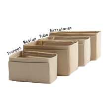 1pc Felt Inner Bag, Large Capacity Felt Organizer Pouch - Black - View 6