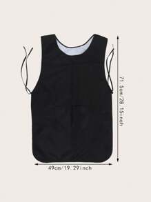 一件防水防油带口袋烹饪围裙，可调节厨房围裙连体衣，烹饪背心，适合家庭、餐厅和咖啡馆使用。 - 彩色 - 查看 3