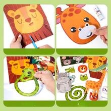 1pc Children Animal Papercut Book, Cartoon Handmade DIY Toy, Sticker, Preschool Early Education Interactive Fun Papercutting