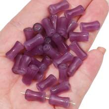 20/100pcs 6x12mm Glass Bamboo Glaze Beads Colorful Spacer Beads For DIY Jewelry Making, Round Cylinder Beads For Bracelet, Necklace, And Hairpin Crafting