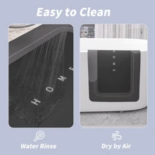 1/3 tấm thảm nhà tắm chống trượt thấm hút màu đen in chữ HOME, thảm vệ sinh hình chữ U bằng gel silica họa tiết cổ điển, thảm chùi chân thấm hút cho bồn rửa mặt, thảm dày 2,5mm dùng trang trí phòng tắm, thảm trải sàn, thảm trải sàn ngoài trời, thảm chùi chân, phụ kiện trang trí phòng tắm cho mùa thu, trang trí lối vào trường học - Màu đen đơn giản - Xem 8
