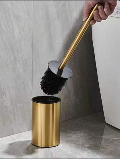 1pc Standing Toilet Brush Set, Bathroom Toilet Cleaning Brush With Holder, Odorless Floor Mounted Toilet Brush Bathroom Decor Fall Decor