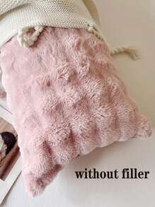 1 件泡泡毛绒长枕套（无填充物），可机洗，粉色 - 粉色 - 查看 2