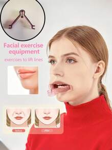 无需电池的V型瘦脸器 - 双效面部按摩器，男女通用V型脸按摩美容工具，无需电池，无香型，紧致肌肤，减少面部肌肉松弛，美容，护肤，水疗，自我护理，护肤工具，面部护理，美容师用品，按摩，面部按摩工具，面部滚轮 - 彩色 - 查看 1