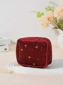 1pc Simple Star-Shaped Cosmetic Bag, Portable Multifunctional Coin Pouch, Women's Accessory Organizer Makeup Travel Toiletry Organizer Essentials Gifts Storage Zipper Accessories Nail