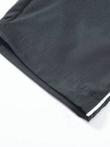 1 peça Calça de moletom solta com cordão na cintura, calça casual de cor sólida, calça esportiva leve respirável de secagem rápida para primavera/verão, adequada como presente de namorado