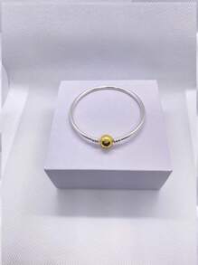 2 pièces Bracelet pendentif à tête ronde en bouton de mode pour femmes, os de serpent, convient pour un assortiment quotidien, cadeau de vacances parfait pour les femmes