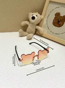 Multiple/1 Pc Cute Cartoon Bear Fashionable Eyeglasses, Suitable For Daily Accessorizing, Outing And Travel - Multicolor - View 4