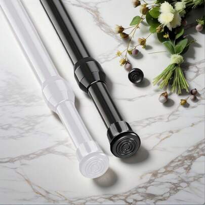 FEPK 1pc Multi-Functional No-Drill Retractable Rod, Easy To Install, Suitable For Bathroom, Kitchen, Windowsill, Balcony, Living Room, Can Be Used As Curtain Rod, Wardrobe Support Rod, Drying Rack Home Bathroom Decor Fall Decor Bathroom Accessories Back To School