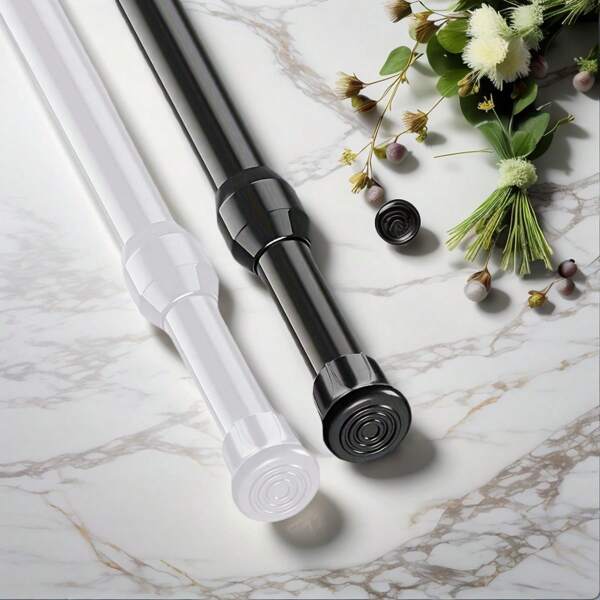 FEPK 1 pieza Barra retráctil multifuncional sin taladro, fácil de instalar, adecuada para baño, cocina, alféizar de ventana, balcón, sala de estar, se puede usar como barra de cortina, barra de soporte de armario, tendedero, decoración del hogar, decoración de otoño, accesorios de baño, de vuelta a la escuela