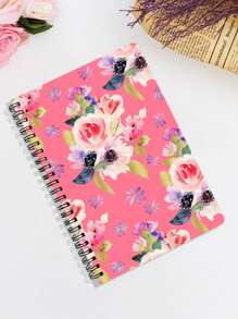 A5螺旋笔记本花卉系列清新风格文具学生用品厚单线笔记本商务办公会议记录