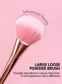 1pc Soft Bristle Makeup Brush, Multipurpose For Powder, Blush, Nail Art - Rose Gold - View 5
