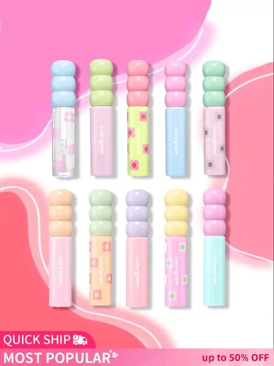 Colorgram Fruity Glass Tint 2.8g,Korean Long Lasting & Waterproof Lip Stain, Glossy Dewy Lip Gloss With Apricot Coral Shade,Buildable, Blendable, Moisturizing - dou+10 Hoa hồng - Xem 1