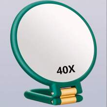 1pc 50X/40X/30X Handheld Magnifier, Double-Sided Mirror + Tweezers, 1X/40X Zoom, 360° Adjustable Handle, Foldable Travel Makeup Mirror, Handheld & Stand Design, Portable For Travel, Suitable For Daily Makeup, Shaving, Eyebrow Grooming, Great Gift - Multicolor - View 17