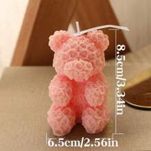 1pc Creative Rose Bear Scented Candle, Romantic Home Decor Fragrance Decoration, High-End Birthday Gift, Commemorative For Halloween, Ghosts, Autumn, Holidays, Christmas Gifts Graduation,Wedding