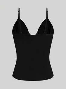Women's Tank Top Summer Y2K Young Hot Sexy Casual Lace V-Neck Halter Top - màu đen - Xem 9
