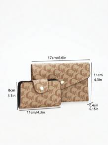 全新时尚高端三件套母女包印花女士手提包 - 棕色 - 查看 6