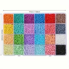4000pcs Fashionable Glass Seed Bead Set, 3mm Multicolor Beads For Jewelry Making, DIY Bracelets, Necklaces, Handcraft - Fantasy, Love, Festival Themed, Beading Supplies