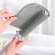 1 pieza Alfombrilla de silicona y estuche de viaje para herramientas de peinado, alfombrilla de silicona portátil resistente al calor para plancha del cabello, rizador, almohadilla aislante antideslizante y resistente al calor para herramientas de peinado, para viajes