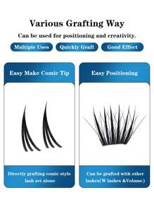 Winky Beauty Nass aussehende Wimpernbüschel Wimpernverlängerung 12 Reihen A-Form Cosplay Manga Wispy Teufel Spitzen Büschel Weiche Streifen Wimpern Nerz Flauschig Einzeln Russisches Volumen Natürliche Vorgefertigte Fächer Falsche Wimpern Zubehör Make-up Tools für Wimpernkünstler Beauty Salon Halloween 0,07 mm D-Locken 8-15 mm