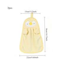 3pcs Set Cute Penguin Hanging Hand Towels Bathroom Decor Summer - Multicolor - View 2