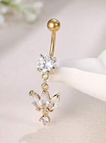 Leocuci Belly Button Rings Dangling 14G Stainless Steel Belly Button Ring For Women Body Piercing Jewelry Navel Rings