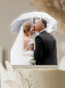 1pc Acrylic Cake Topper, Customizable Cake Tag, Wedding Accessories, Photo Customized Cake Tag