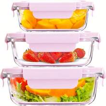 High Borosilicate Glass Food Storage Container, Sealed Vacuum Salad Container With Lock Lid, Microwave And Oven Safe, Dishwasher Safe, Multi-Purpose Kitchen Food Storage And Sorting Box, Suburban Bento Box