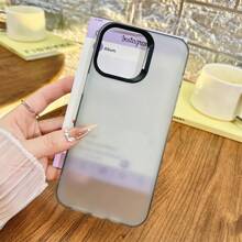 Funda de teléfono antideslizante mate transparente/negra compatible con 15 Pro Max/16/14/13/12/X/16 Pro, de marco grande de textura mate minimalista y nueva, suave