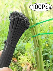 100 piezas de bridas de nailon de uso pesado (8/6/4 pulgadas) - Bridas de plástico reutilizables con autobloqueo para organizar el jardín, la cocina, el baño, el almacenamiento, amarrar cables, soportar plantas y accesorios de viaje - Multicolor - Ver 6