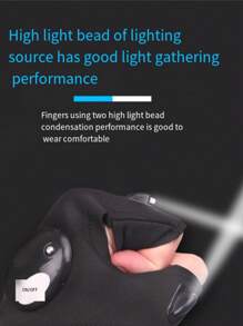 A Pair Of LED Flashlight Gloves, Suitable For Outdoor Camping, Night Fishing, Night Cycling, Circuit Maintenance, A Very Cool Gadget, A Perfect Gift For, Boyfriend, Son.