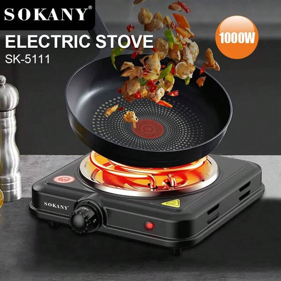 SOKANY 1pc Multi-Function Electric Stove, Household Electric Cooktop, Steaming, Stir-Frying, Frying, Grilling, Boiling, Stewing, Braising, Hot Pot, Multi-Function Cooker