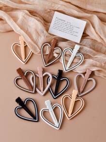 10 pezzi Fermagli per capelli a forma di cuore per donne, design elegante con linee geometriche, adatti per acconciature raccolte