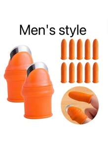 12 paquetes Juego de cuchillos de silicona estilo hombre, herramientas ligeras de cuchillo de agarre de goma con cubiertas a prueba de cortes, lavar a mano, sin alcohol para jardín, recolección de frutas y poda de plantas