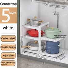 One Pot Rack, Expandable Pot Storage Rack, Large Capacity Pot Lid Storage Rack, Used For Storing Pot Lids, Pots, Enamel Pots And Cutting Boards, Kitchen Supplies, Kitchen Organizers And Storage