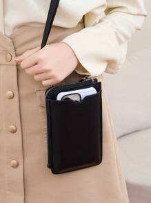 MIYIN New Women's Casual Zip Around Wallet & Mobile Phone Bag Fashion Minimalist Solid Color Crossbody Bag With Adjustable Strap Litchi Embossed Vertical Wallet With Card Slots & Front Pocket & Zipper Coin Pocket For Credit Card/ ID Card/ / Cash/Cell Phone/Bank Card For Lady & White-Collar Workers Shopping Travel Commute Office Work Phone Phone Pouch For Women Wallet Purse Wallet (Black) Phone Case - Black - View 7