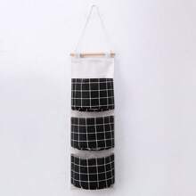 1 Bolsa de almacenamiento multifuncional montada en la pared - Percha con 3 bolsillos espaciosos, caja de almacenamiento multifuncional para armario, dormitorio, baño, dormitorio estudiantil, bolsa colgante para libros, bolsa de almacenamiento para el desorden del dormitorio, el regalo perfecto para la familia, la abuela y la madre