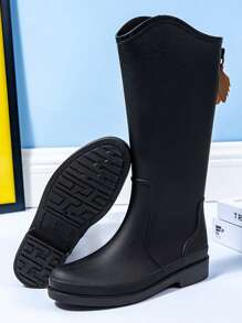 Fesd Ts British Style High Top Rain Boots For Women, Fashionable & Versatile Water Shoes, Anti-Slip Thick Sole Comfortable Rain Boots For Kitchen, Outdoor, Washing Car, Grocery Shopping, Camping