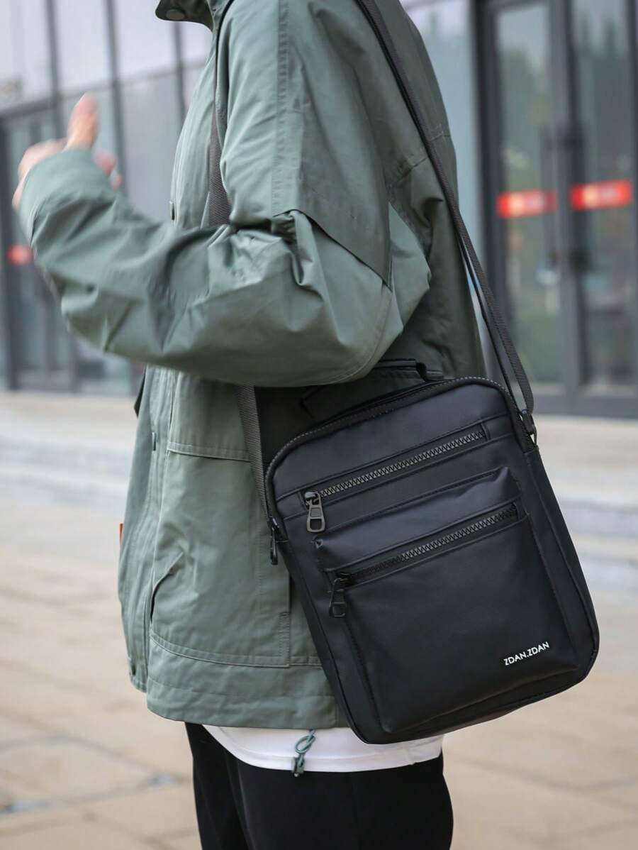 1pc Men's Water-Resistant Messenger Bag, Men's Briefcase. Casual Office Travel Essential Purse Side Bags For Men