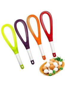 1pc Rotary Egg Beater, 2-In-1 Collapsible Balloon Whisk And Flat Whisk, Kitchen Gadget, Kitchenware, Kitchen Accessory, Household Kitchen Supplies