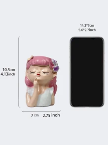 1pc Creative Little Fairy Makeup Brush Storage Tube Dressing Table Desktop Eyeshadow Eyebrow Pencil Brush Pencil Holder Storage Rack, Little Girl Light Luxury High-End Office Decorative Ornaments, Girly Heart Desktop Storage Girl Gift Ins, Best Gift, Winter, Decorations, Home, Wedding Decorations, Home Decorations, Jewelry Collection Box, Party Decoration Valentine's Day Birthday