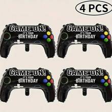 2/4/6 piezas Globos de fiesta con forma de mando de video juego, de 25 X 14.7 pulgadas, globos de lámina con forma de mando de consola para decoración de fiesta de cumpleaños y fiestas de videojuegos