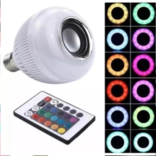 Bluetooth Led Lamp Speaker Box Bivolt Control 12w Rgb