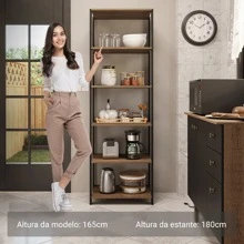 Armario Organizador para Despensa de Cocina Madesa 59cm Color Marrón/Negro