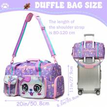 1pc Kids Duffle Bag Girls Travel Bag For Kids Overnight Bag For Kids Sports Bag For Girls Weekender Bag Gym Bag For Boys With Shoe Compartment Messenger Bag