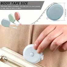 2/5pcs Customized 1.5m/4.92ft Telescopic Soft Tape Measure - Automatic One Click, PVC Material, Portable And Durable, Suitable For Body Measurement, Student And Craft Projects, Mini Measuring Tool - Many - View 5