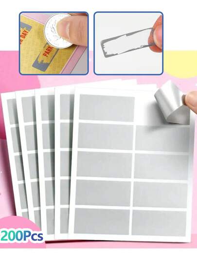 200 peças de folhas de revestimento anti-riscos para fazer cartões DIY, cartões de prêmios caseiros para crianças